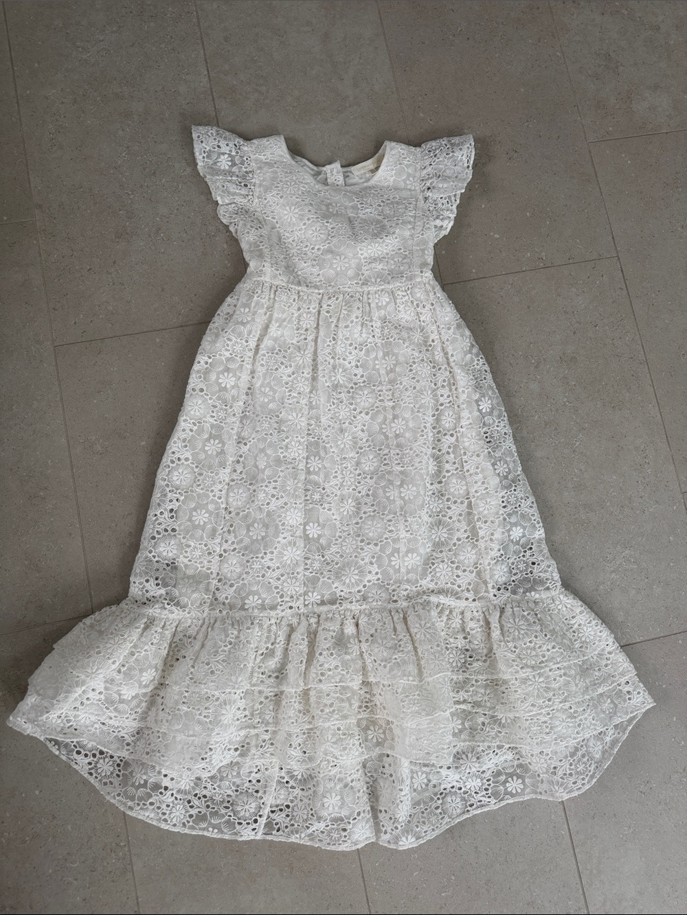 LoveShackFancy White Lace Girls' Formal Dress